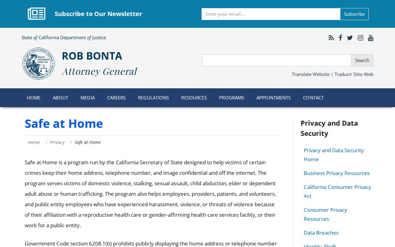 California Safe at Home address confidentiality guidance for privacy-conscious Simi Valley neighbors