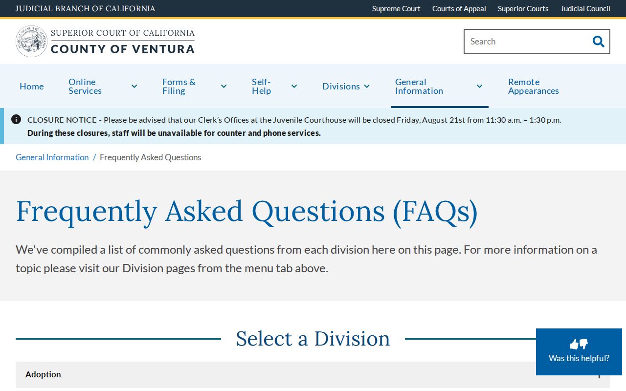 Simi Valley previous residents research through Ventura Superior Court records