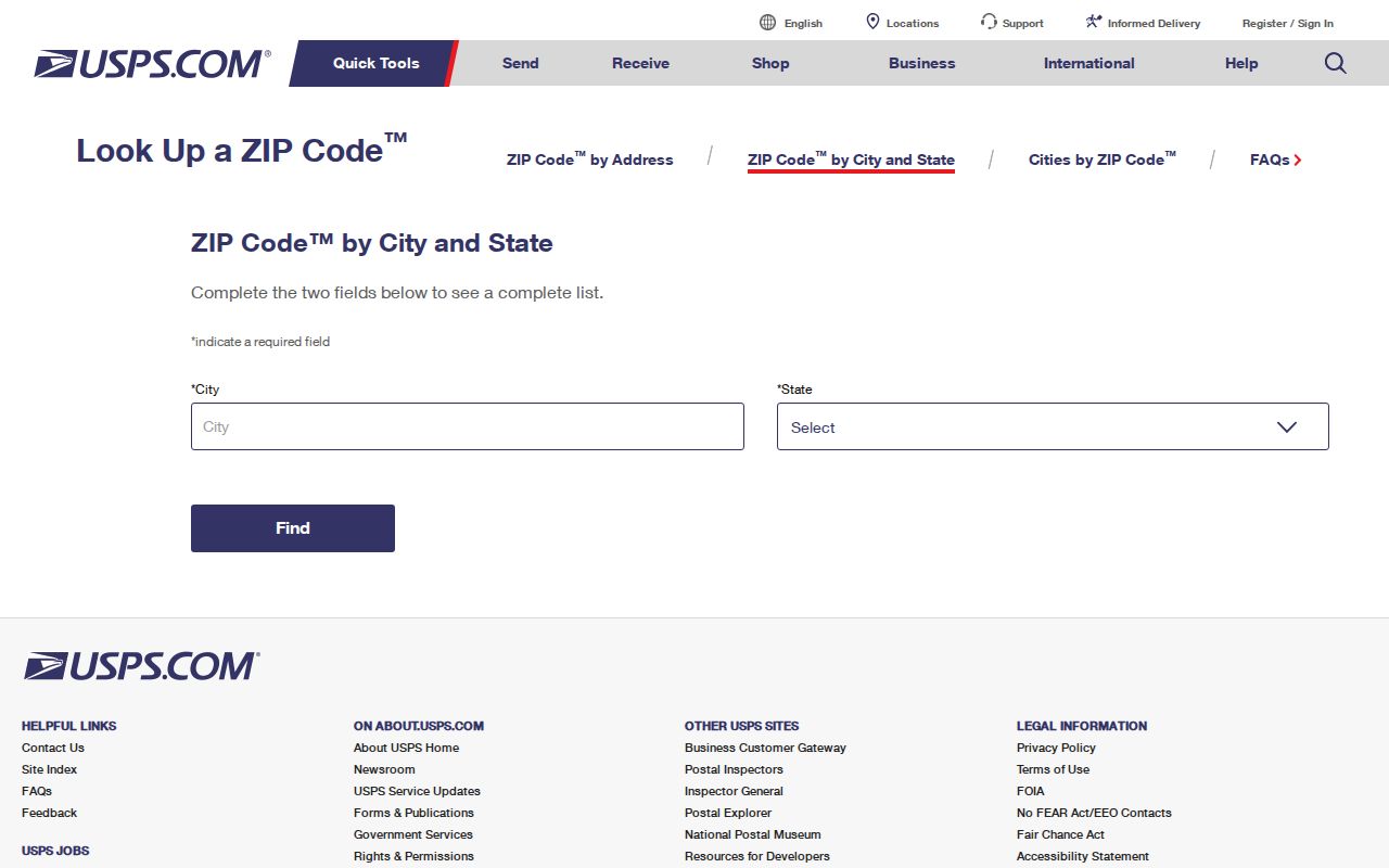 Simi Valley ZIP code directory view of USPS ZIP lookup